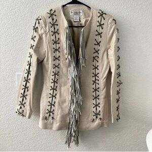 LEW MAGRAM VINTAGE LEATHER FRINGE JACKET